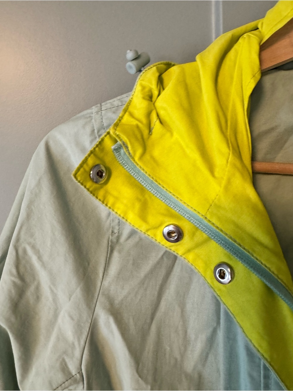 J. Crew Mint Green and lime Utility Jacket with Hood - Picture 6 of 8